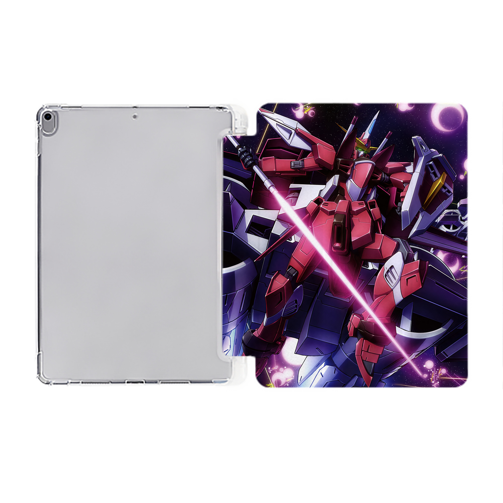 （画像用） 機動戦士ガンダム Mobile Suit Gundam IPad ケース ペン収納付き 三つ折りスタンド PUレザー×シリコン 対応機種9.5/10.5/10.9インチ